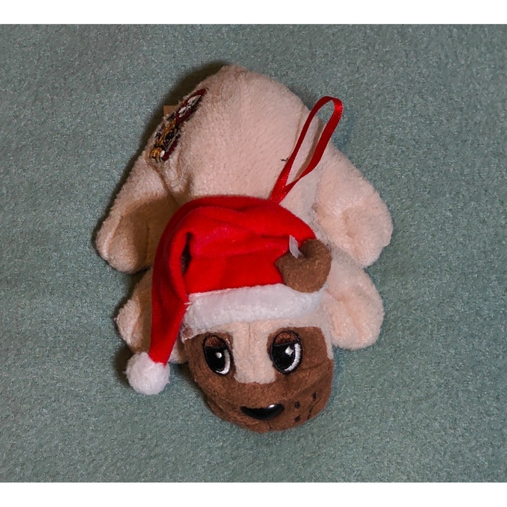 Vintage Christmas Pound Puppies Plush Santa Mini Dog 1990's